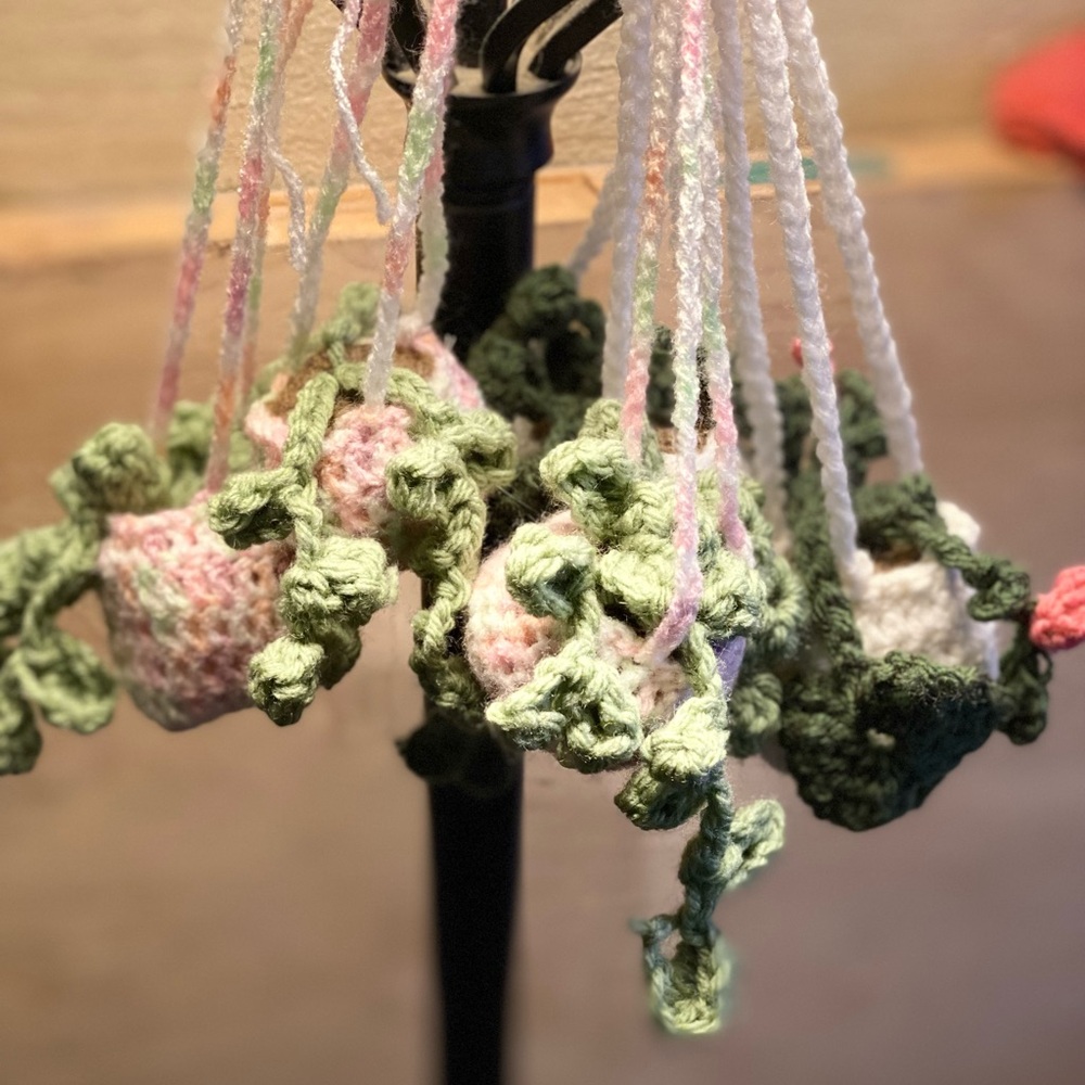 Mini Crochet Hanging Planter / Air freshener